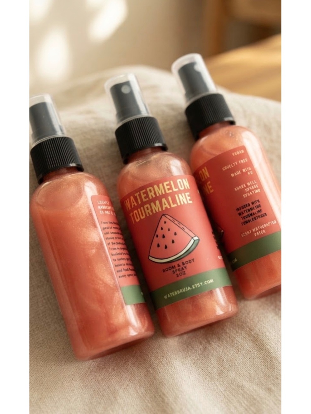 Watermelon Tourmaline Spray, Room and Body Spray, Watermelon